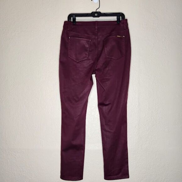 Chico's Girlfriend Ankle Pants Women's 6R Maroon Cotton Stretch Straight Leg - Picture 2 of 8
